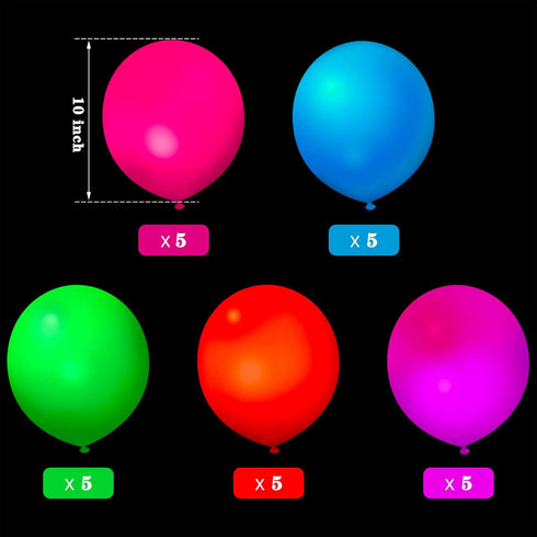 Sumind Neon Party Supplies Neon Balloons Black Light Balloons Decorations Glow in the Dark Party Supplies Streamers Hanging Swirls for Adults...