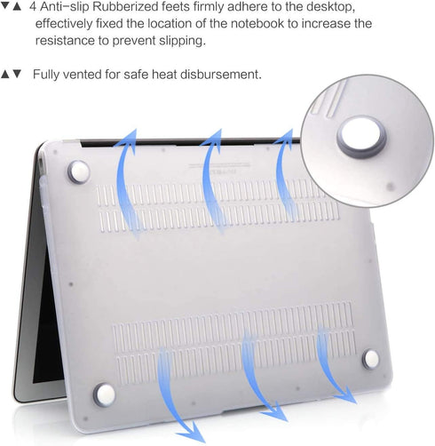 iCasso for MacBook Air 13 Inch Case 2018-2020 Release A2337 M1/A1932/A2179 with Retina Display Touch ID, Protective Hard Shell Case and Keyboard C...