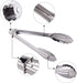 Mini Stainless Steel Food Tongs with Silding Rings 7-Inch - Set of 6 - Small Clam Shell Service Tongs for Serving Appetizers, Desserts, Salads, Ba...