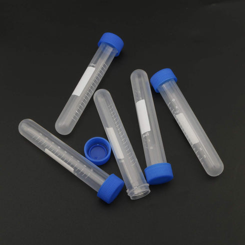 Centrifuge Tubes Round Bottom Screw Cap Plastic Test Tube Vials 10ml with Graduation and Writing Area, Pack of 20...