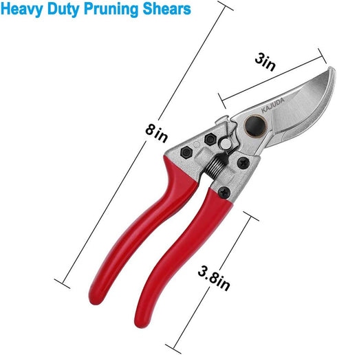 8" Pruning Shears, Professional Bypass Garden Shear Hand Pruners Gardening Shears Clippers for Plants, Flower Cutter Florist Scissors Trimming Sci...