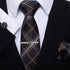 Black ties for men tie set clip Handkerchief Cufflinks...