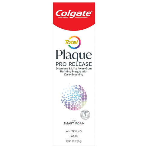 Colgate Total Plaque Pro Release Whitening Toothpaste, Whitening Anticavity Toothpaste, Helps Reduce Plaque and Whitens Teeth, 1 Pack, 3.0 Oz Tube...