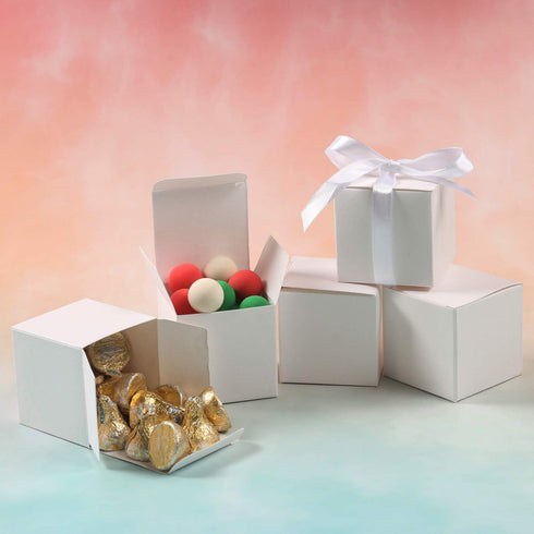 COTOPHER 60pcs Small Gift Boxes, Favor Boxes 2x2x2 inches Paper Gift Boxes with Ribbons Candy Box for Wedding Favors Baby Shower Bridal Shower Bir...