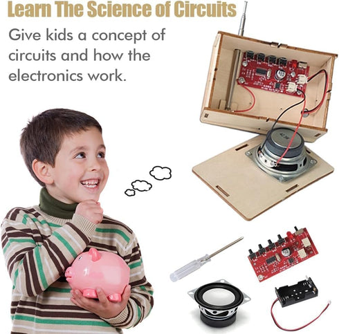 STEM Toys Science Kits for Kids Age 6-18 Build Your FM Radio Kit Gifts for 6-18 Year Old Boys Girls Kids Teens DIY Electronic Circuits Projects Wo...