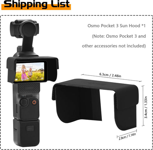 O'woda Screen Sun Hood for DJI Osmo Pocket 3 - Foldable Sunshade Camera Screen Visor Shield for DJI Osmo Pocket 3 Accessories...
