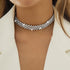 JEAIRTS Rhinestone Choker Necklace Silver Multi-Row Crystal Chokers Sparkly Rhinestone Neck Chain Party Prom Necklaces Jewelry for Women...