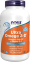 NOW Supplements, Ultra Omega 3-D™, Omega-3 Fish Oil + Vitamin D-3, Cardiovascular Support*, 180 Softgels...