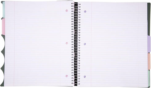 Mintra Office Durable PREMIUM Spiral Notebook (Green Olive, 5 Subject (8.5in x 11in))...