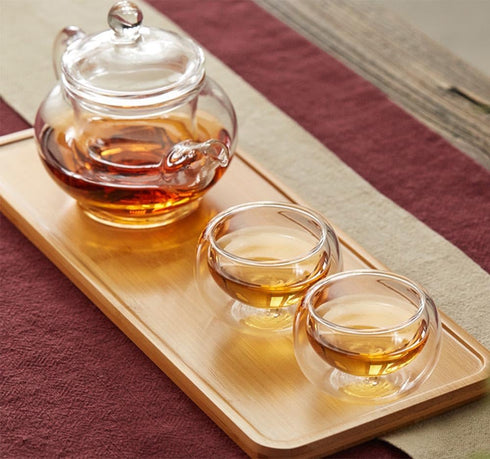 123Arts Small Tea Pot, Glass Teapot with Infuser, Tea Kettle for Loose Tea with Lid, 8 Oz...