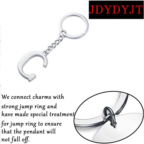 Keychain Initial Letter Key Chain Silver for Men Women Personalized Alphabet Monogram Keychain for Car Keys...