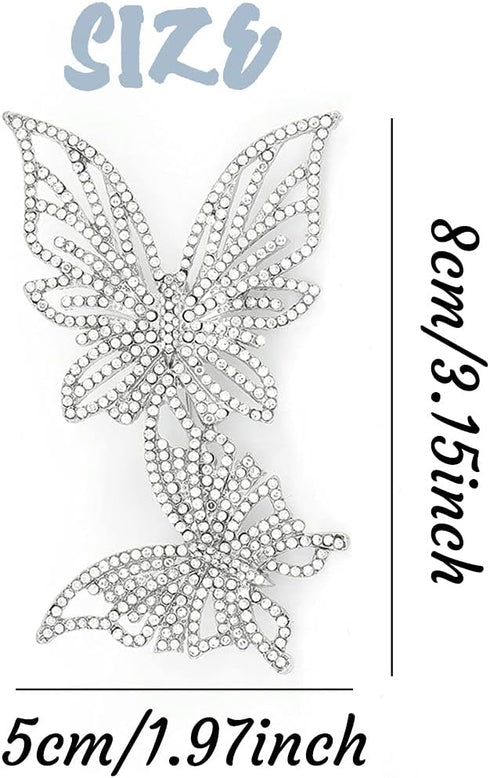 ELABEST Butterfly Rhinestone Brooch Shining Crystal Badges Bling Novelty Pins for Jackets Skirt Wedding Bridal Bridesmaid Costume Jewelry Accessor...