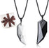 COAI Obsidian Howlite Wolf Tooth Yin Yang Couples Pendant Necklaces...