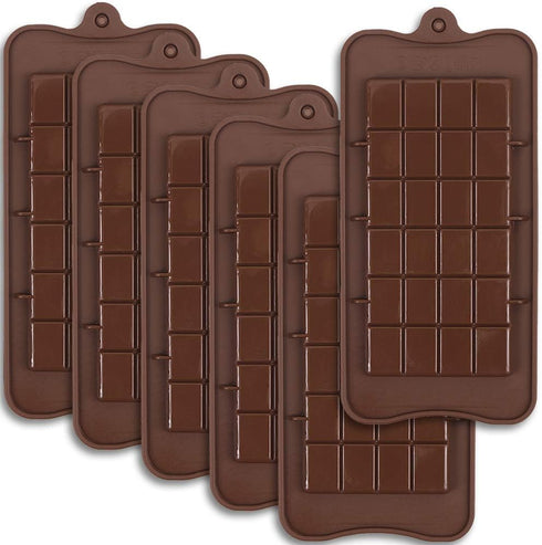 Newk Chocolate Silicone Molds, Break-Apart Candy and Energy Bar Silicone Molds, Pack of 6...