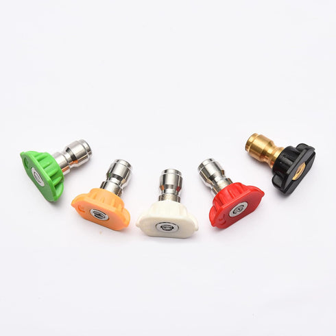 Universal Pressure Washer Nozzles, 1/4-Inch Quick Connect, Hot?85°?- or Cold-Water Use, power washer tips Set of 5 pcs (4.5 Orifice)...