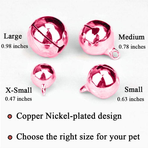 4 Sets Cat Bell for Dog Collar Charm Training Pet Pendant Accessories with 2 Pack Stainless Steel Dog Tag Clips(2 X-Small Pink)...