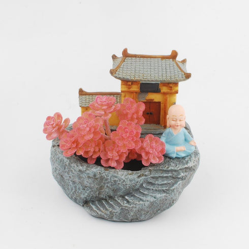NWFashion Retro Chinese Buddha Hall,Pond Inside Flower.Succulent Planter/Pot Container for Indoor Outdoor...