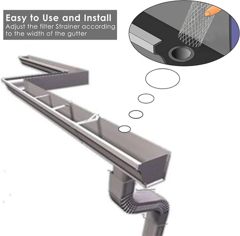 Gutter Guard 3” Leaf Filter Gutter Strainer 10 Pack Aluminium Filter Strainers for Preventing Blockage from Clogging Sewer Pipes...