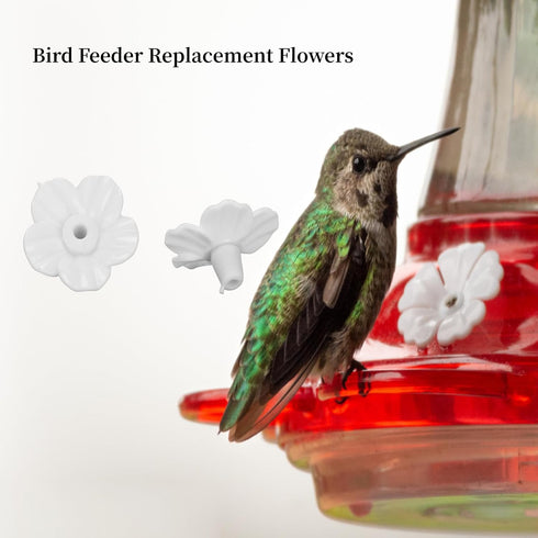 Bird Feeder Replacement Flowers, 30 Sets of Hummingbird Feed Flowers, Unique Shape, Home Decor White...