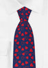 Jacob Alexander Men's Happy Valentine's Day Mini Red Hearts Pattern Pre-Tied Zipper Neck Tie - Dark Blue...