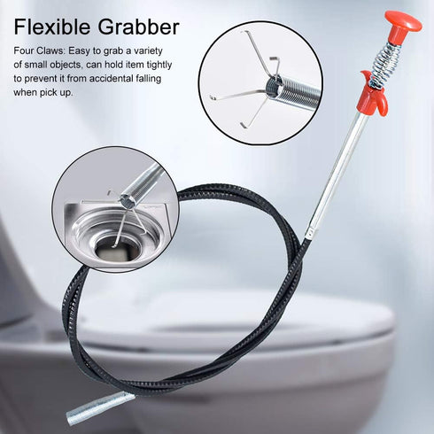 EKDJKK Plumbing Grabber, Sink Grabber, Flexible Grabber Claw Pick Up Reacher Tool with 4 Claws, Bendable Hose Pickup Reaching Tool for Litter Pick...