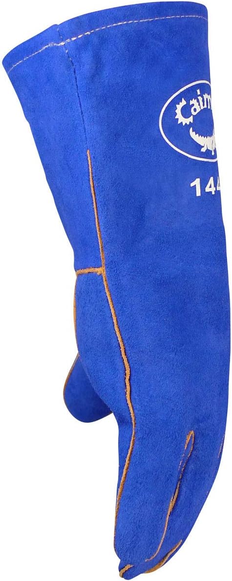 Caiman Premium Split Cowhide Leather Welding Gloves, Aerofoam Lining, DuPont Kevlar Stitching, Blue, Large (1440)...