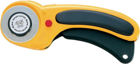 OLFA 45mm Ergonomic Rotary Cutter (RTY-2/DX) - Rotary Fabric Cutter w/ Blade Cover & Squeeze Trigger for Quilting, Sewing, Crafts, Replacement Bla...
