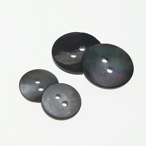 Black Genuine Mother of Pearl Buttons Set,22PCS/Pack(16PCS 15MM+6PCS 20MM),2 Holes Bulk Natural MOP Pearl Shell Buttons for DIY Sewing Crafts,Shir...