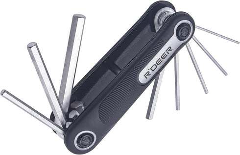 R'DEER 8 in 1 Folding Hex Key Set Pocket Portable Bike Metric Allen Wrench Kit Comfort Grip Hand Tool Sizes 1.5mm-8mm...