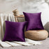 Throw Pillow Cover Velvet Purple - 18 x 18 Inch Pillow Cushion Cover - Set of 2 Square Eggplant Cushion Case, Gift for Sofa, Chair, bedroom and No...