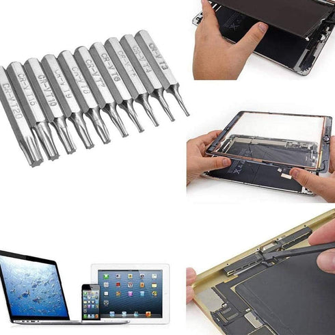 10pcs/Set 4mm Torx Bits Set CR-V T3 T4 T5 T6 T7 T8 T9 T10 T15 T20 Batch Head Screwdriver Bit Kit Multi Mobile Repair Tools...