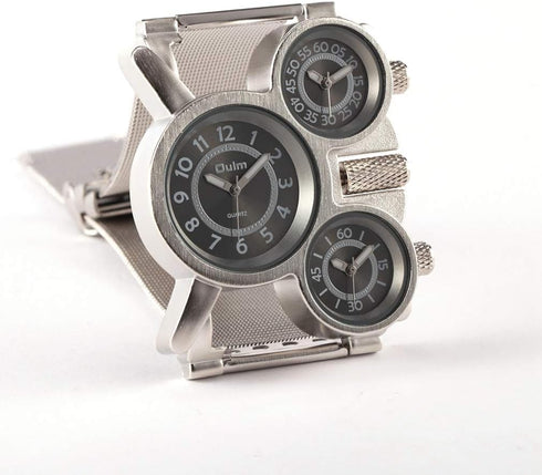 1167 Mens Top Brand Multi-Function 3-Movt Quartz Steel Wrist Watch...