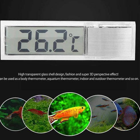 2Pcs LCD 3D Digital Electronic Temperature Measurement Fish Tank Temp Meter Aquarium Thermometer Temperature Control Accessories...