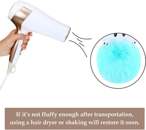 WILLBOND 9 Pieces Animal Pom Pom Keychain Cute Faux Fur Key Ring for Women Girls Bag Accessories...