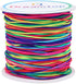 Dreamtop 1mm Stretchy Bracelet String, 100 Meters Rainbow Bead String Elastic String for Bracelet, Pony Bead String Elastic Cord for Jewelry Brace...