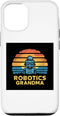 iPhone 13 Robotics Grandma Stem Vintage Sunset Cute Blue Robot Tee Case...