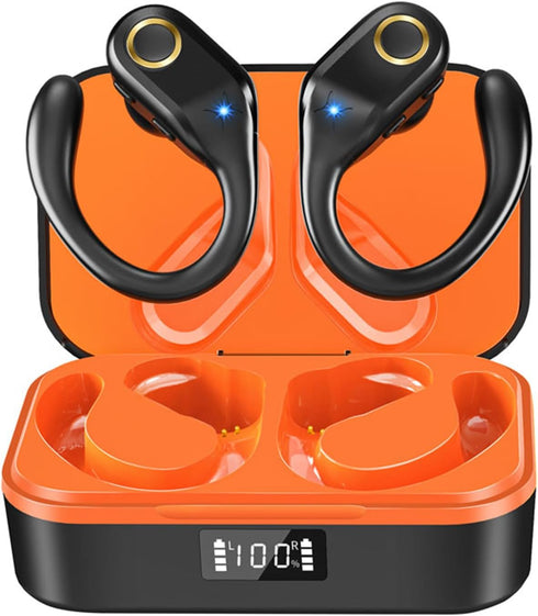 Wireless Earbuds, Noise Cancelling Bluetooth 5.3 Sports Headphones with Ear Hooks, 60H Playtime Digital Display IPX7 Waterproof Over-Ear Earphones...
