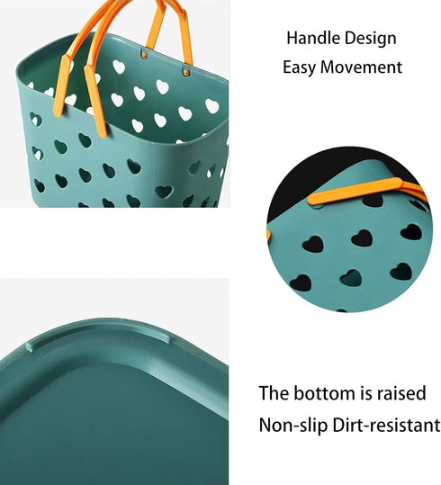 Anyoifax Portable Shower Caddy Tote Plastic Storage Basket with Handle Box Organizer Bin for Bathroom, Pantry, Kitchen, College Dorm, Garage - Blu...