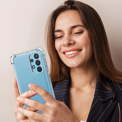 Yiakeng Galaxy A32 5G Case with Screen Protector, Crystal Clear Slim Soft Silicone TPU Protective Phone Cover for Samsung Galaxy A32 5G...