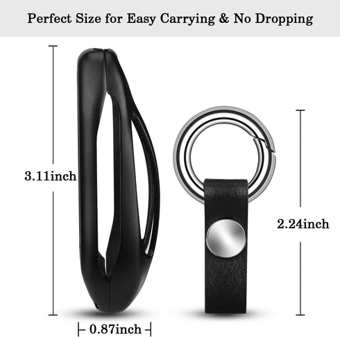 QBUC for Tesla Key Fob Cover with Keychain Compatible with Tesla Model X Keyless Protection Case Smart Remote Accessories (Black)...