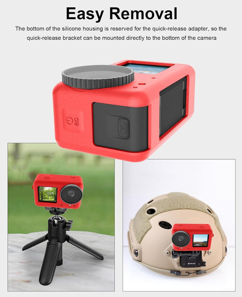 PULUZ Silicone Protective Case for DJI Osmo Action 4/3 with Lens Cap,Dust-Proof,Slim Durable Lightweight Rubber Soft Silicone Camera Protective Co...