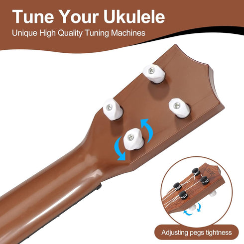 Raimy 17in Kids Ukulele Guitar - 4 Strings Mini Guitar Children Musical Instruments Educational Toys with Picks for Toddler Kids Boys Girls Beginn...