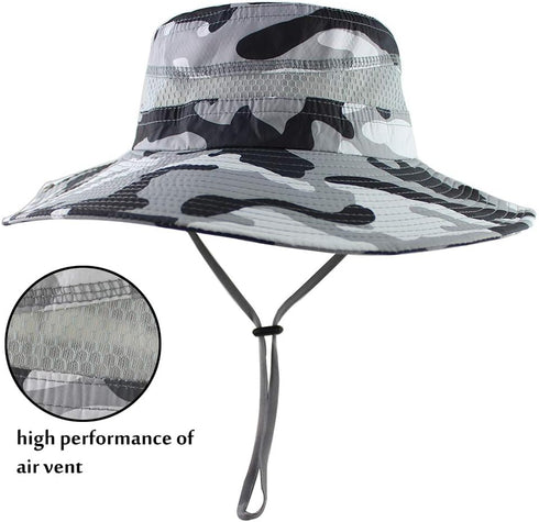 CAMOLAND Mens Fishing Hat Wide Large Brim Sun Hat with Outdoor UV Protection...