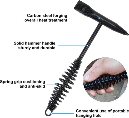 Welding Chipping Hammer with Coil Spring Handle for Cleaning Removing Slag and Welding Residue...