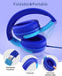 ELECDER Kids Headphones, S8 Wired Headphones for Kids with Microphone for Boys Girls, Adjustable 85dB/94dB Volume Limited (Navy/Blue)......