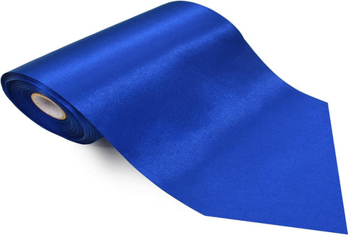 6 Inch x 22Yards Royal Blue Satin Ribbon Extra Wide Christmas Ribbon for Outdoor Use, Ribbon Cutting Ceremony, Grand Opening Ribbon, Table Runner,...