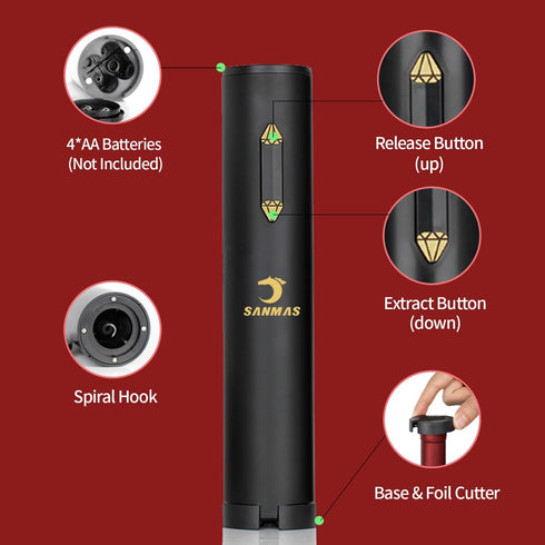 Electric Wine Opener, Automatic Wine Bottle Openers Set with Foil Cutter, Battery Operated Cordless Wine Corkscrew for Wine Lovers Gift...
