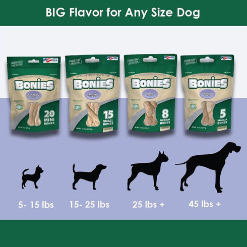 Bonies Natural Calming Formula Small-Sized Single Bone - Contains Chamomile & Lavender, Help Anxiety, Excessive Barking & Trembling, Chicken Flavo...