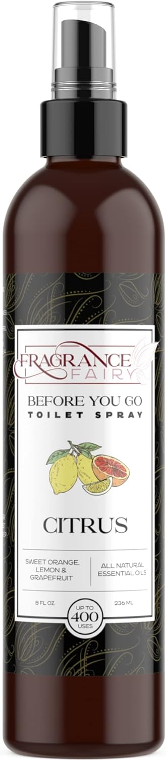 Before You Go Toilet Spray for Poop - 8 Oz Citrus Bathroom Freshener Long Lasting Toilet Deodorizer Poop Spray - Poo Spray Odor Eliminator - Trave...