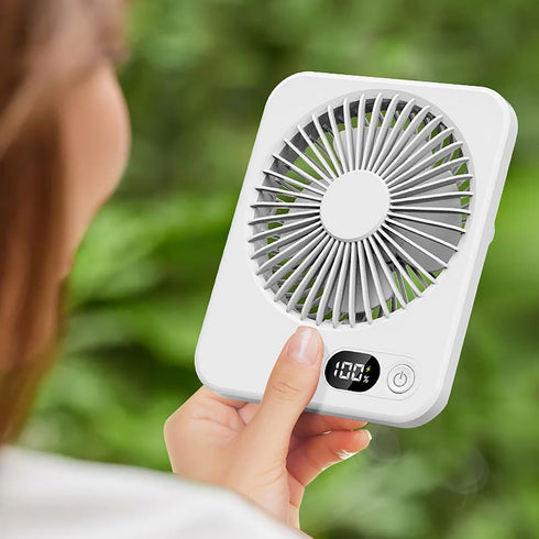 Desk Fan 5 Speeds/180° Adjustable/Wall Hang/Rechargeable Mini Fan?USB Fan Silent Powerful?Wireless Bedside Fan?Portable Fan for Bedroom,Office,Lib...
